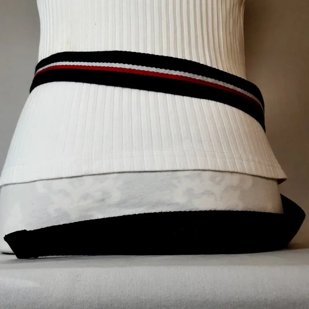 💎Tommy Hilfiger Red White Blue Stripe Soft Canvas Belt One Size